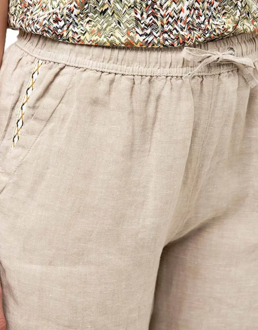 Online Bermuda beige 100% lin Shorts & Bermudas