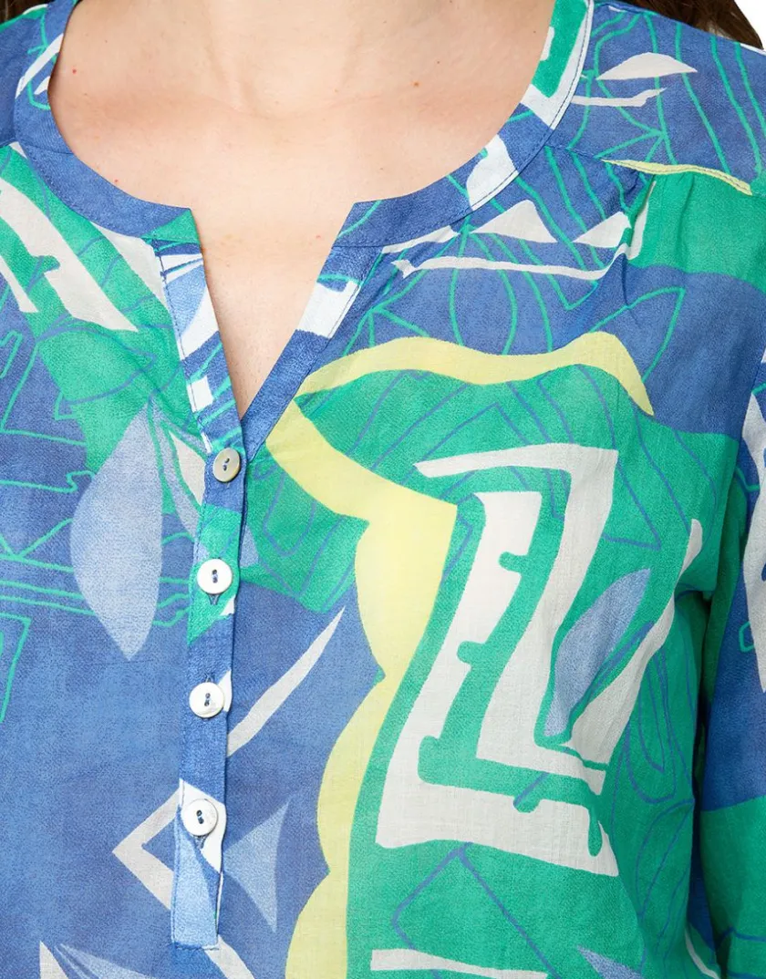 New Blouse 100% coton bleu Chemisiers & Blouses|Hauts
