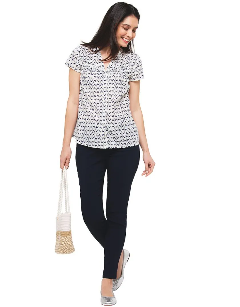 Discount Blouse 100% coton écru Chemisiers & Blouses|Hauts