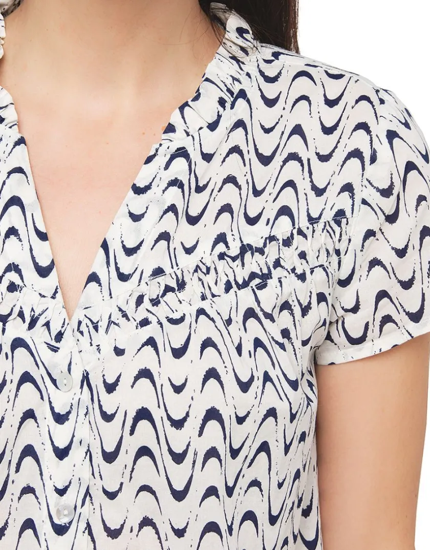 Discount Blouse 100% coton écru Chemisiers & Blouses|Hauts