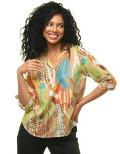 Fashion Blouse 100% coton vert Chemisiers & Blouses|Hauts