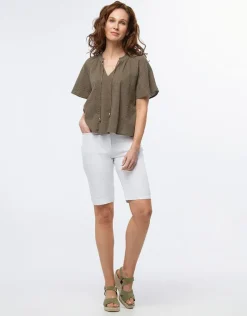 Sale Blouse ample coton kaki Chemisiers & Blouses|Hauts