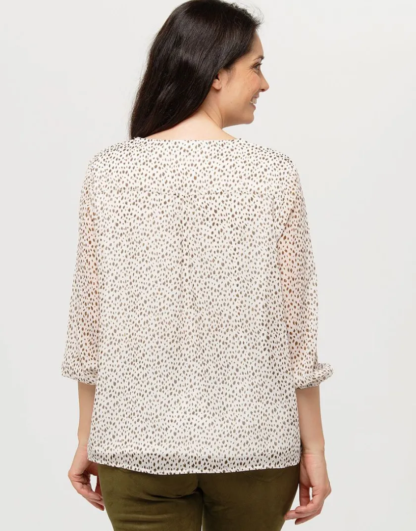 Outlet Blouse ample motif écru Hauts|Chemisiers & Blouses