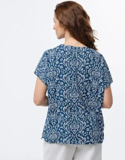 Online Blouse bleu imprimé Chemisiers & Blouses|Hauts
