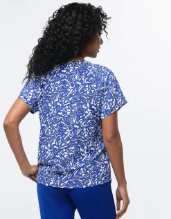 Online Blouse chic imprimé bleu Chemisiers & Blouses|Hauts