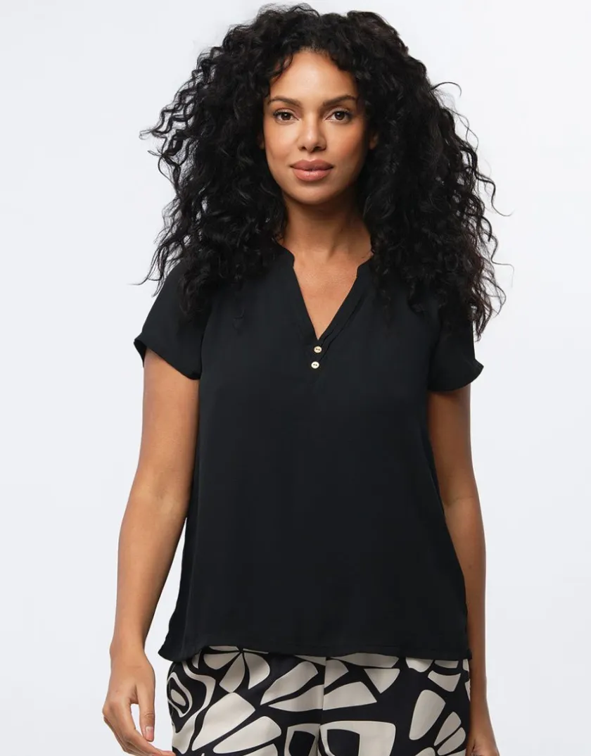 Clearance Blouse chic noir Chemisiers & Blouses|Hauts