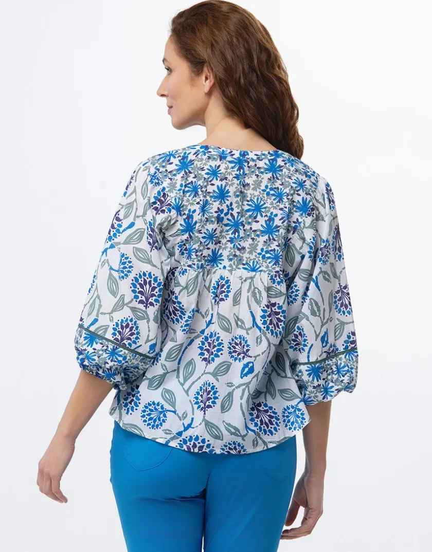 Fashion Blouse coton motif fleuri Chemisiers & Blouses|Hauts