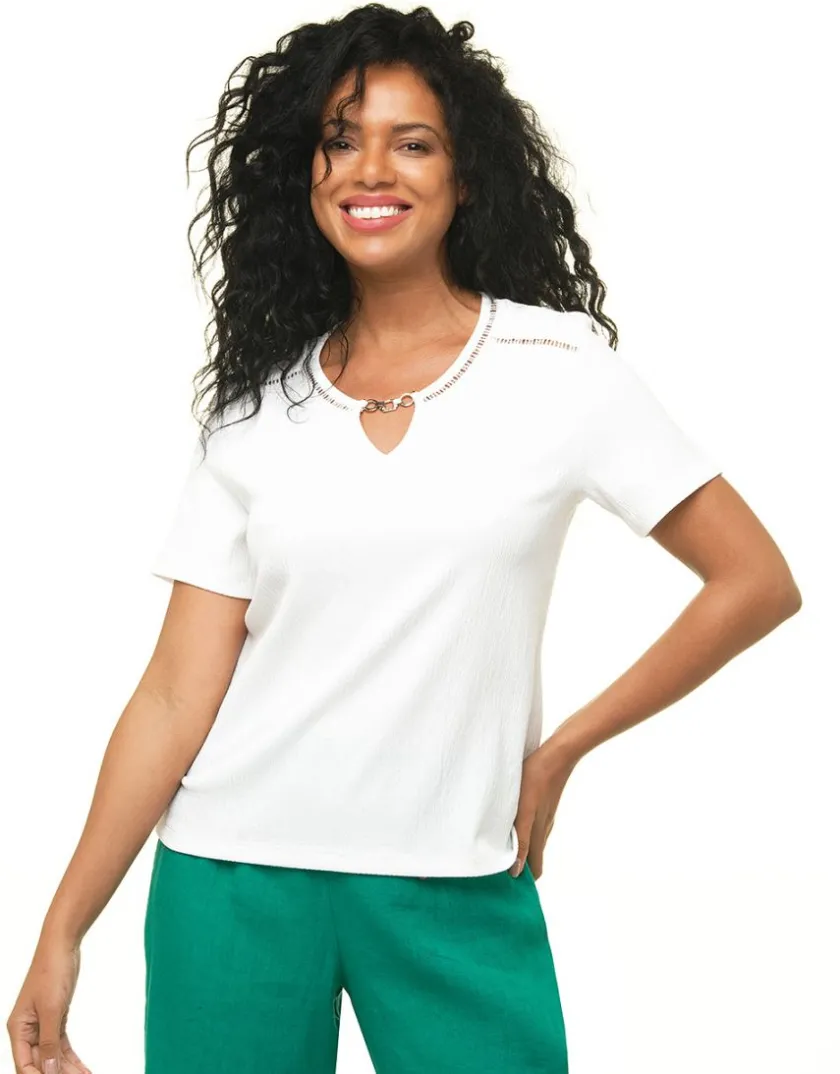 Fashion Blouse creponnée écru Chemisiers & Blouses|Hauts
