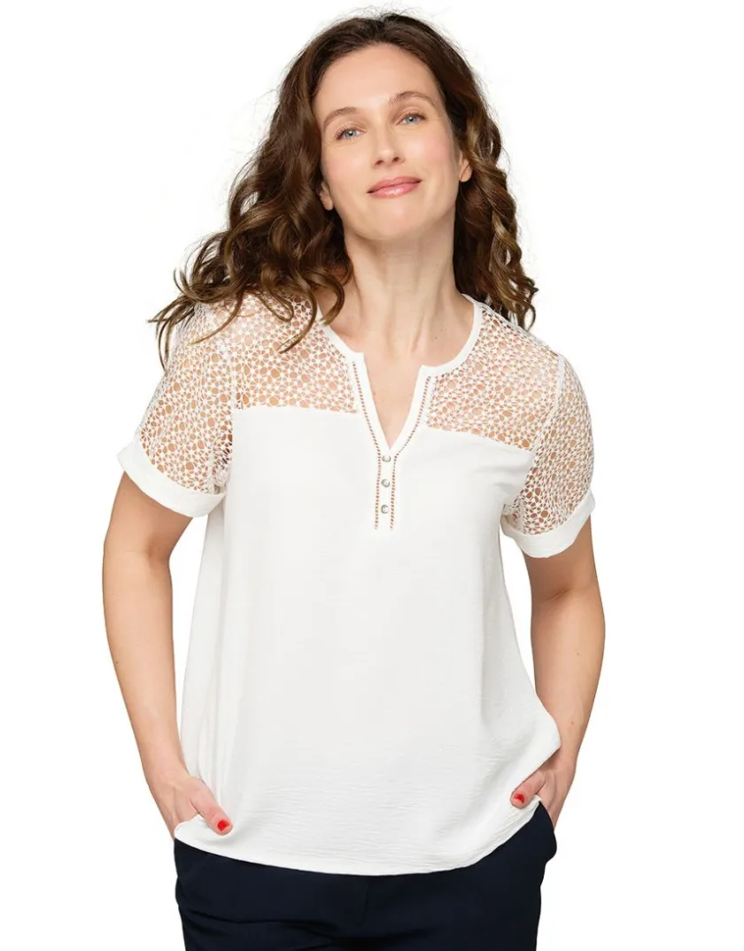 Online Blouse écrue dentelle Chemisiers & Blouses|Hauts
