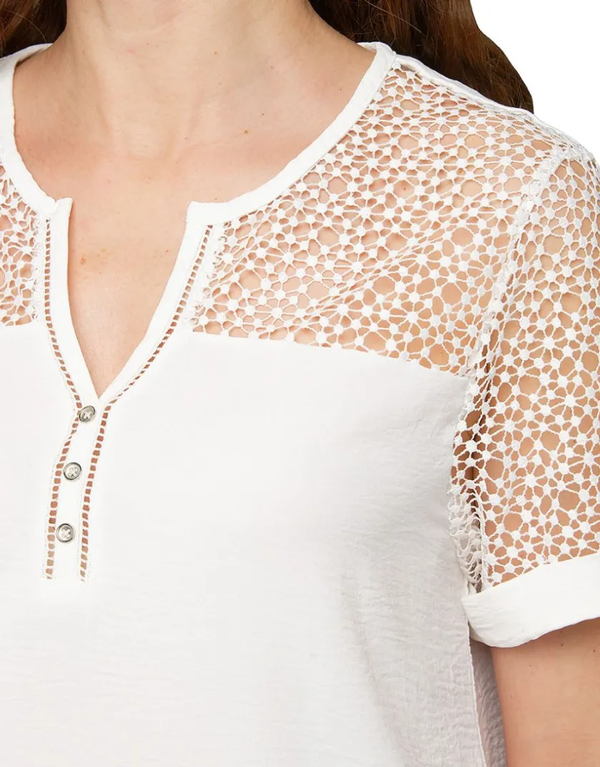 Online Blouse écrue dentelle Chemisiers & Blouses|Hauts