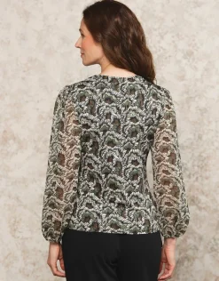 Fashion Blouse feuillage vert Chemisiers & Blouses|Hauts