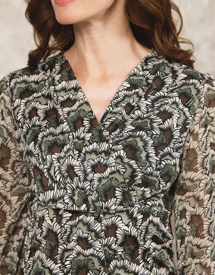 Fashion Blouse feuillage vert Chemisiers & Blouses|Hauts