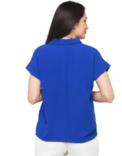 Discount Blouse fluide bleu roi Chemisiers & Blouses|Hauts
