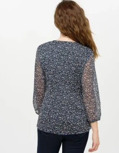 Fashion Blouse fluide voile bleue Chemisiers & Blouses|Hauts