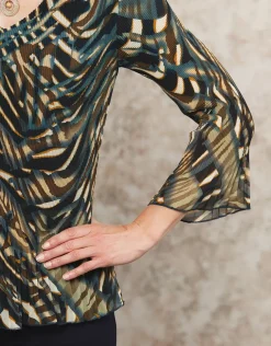 Clearance Blouse kaki imprimé Chemisiers & Blouses|Hauts