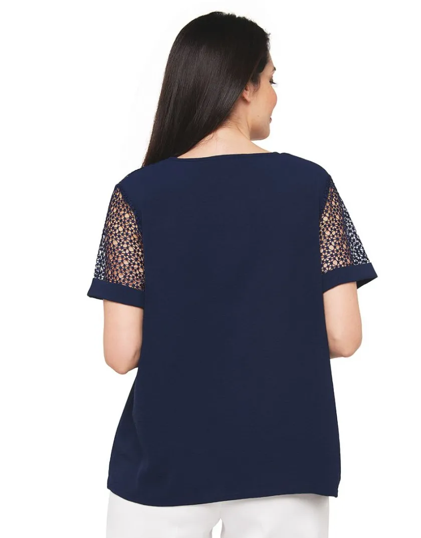 Clearance Blouse marine dentelle Chemisiers & Blouses|Hauts