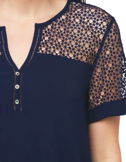 Clearance Blouse marine dentelle Chemisiers & Blouses|Hauts