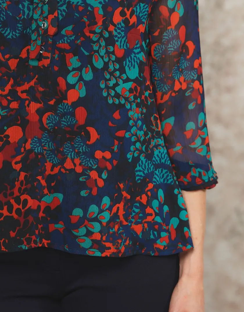 Hot Blouse motif bleu Chemisiers & Blouses|Hauts