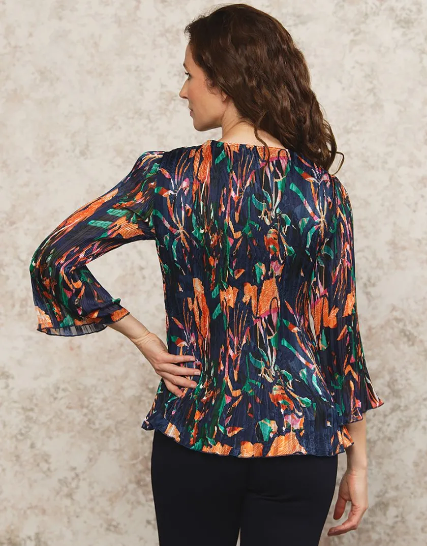 New Blouse orange plissée Chemisiers & Blouses|Hauts