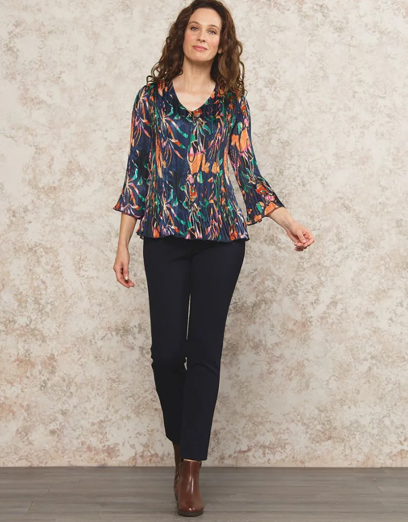 New Blouse orange plissée Chemisiers & Blouses|Hauts
