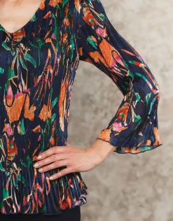 New Blouse orange plissée Chemisiers & Blouses|Hauts
