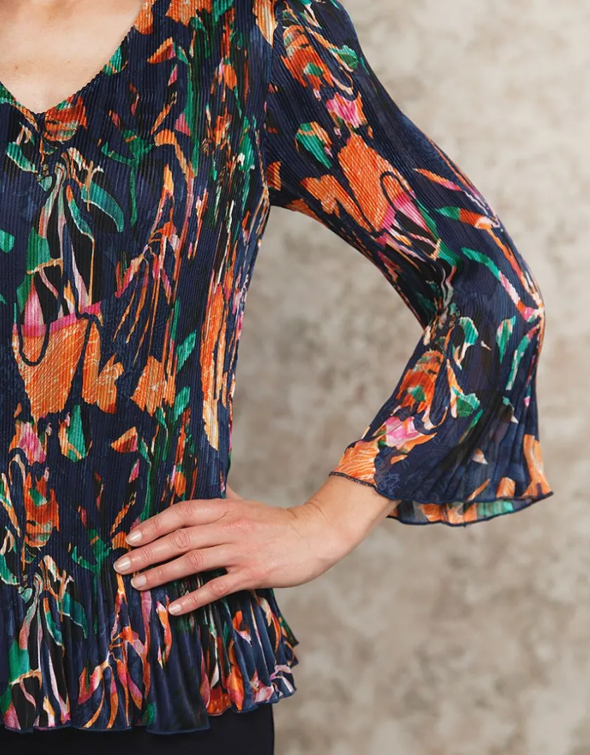 New Blouse orange plissée Chemisiers & Blouses|Hauts