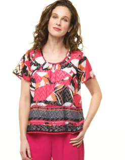 Clearance Blouse rose imprimée Chemisiers & Blouses|Hauts