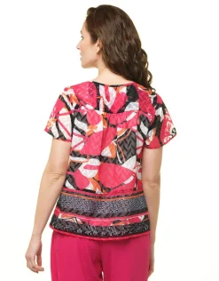 Clearance Blouse rose imprimée Chemisiers & Blouses|Hauts