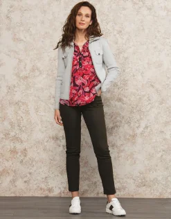 Outlet Blouse rose motif floral Chemisiers & Blouses|Hauts