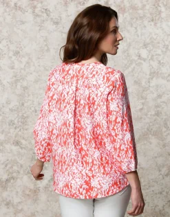 Discount Blouse rouge imprimé Chemisiers & Blouses|Hauts