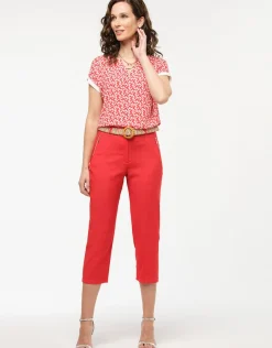 Outlet Blouse rouge imprimé 60s Chemisiers & Blouses|Hauts