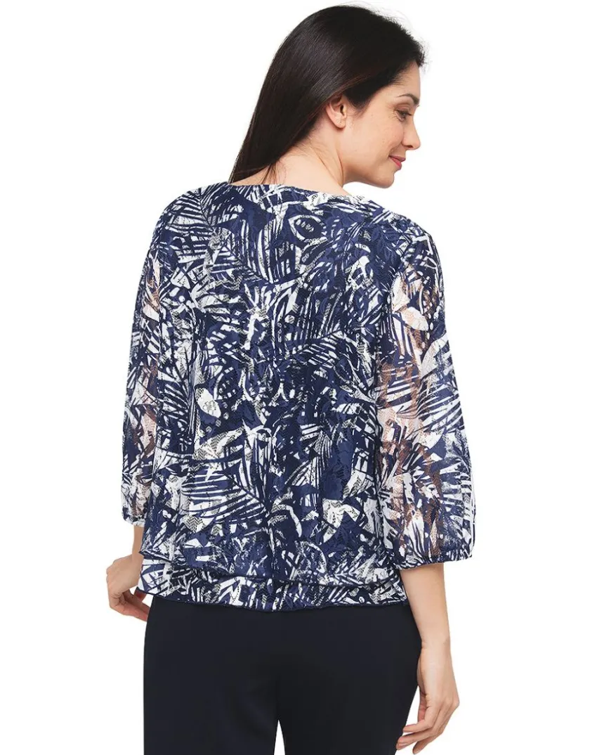 New Blouse résille bleu Chemisiers & Blouses|Hauts