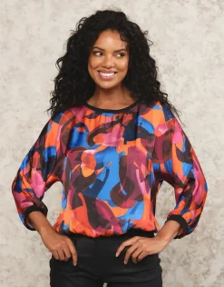 Hot Blouse satin imprimé Chemisiers & Blouses|Hauts