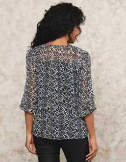 Outlet Blouse V voile imprimé Chemisiers & Blouses|Hauts