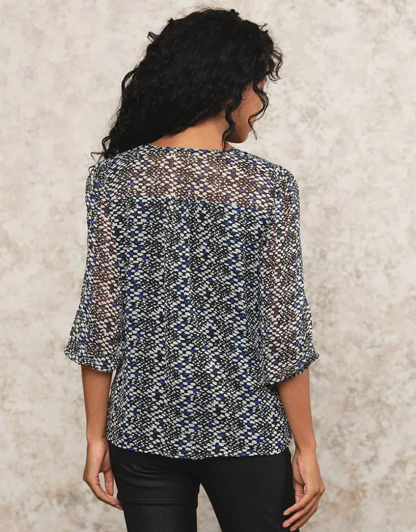 Outlet Blouse V voile imprimé Chemisiers & Blouses|Hauts