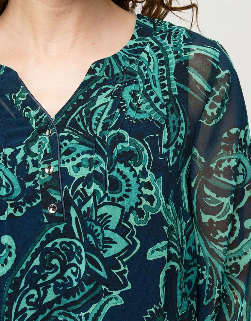 Discount Blouse verte imprimée Chemisiers & Blouses|Hauts