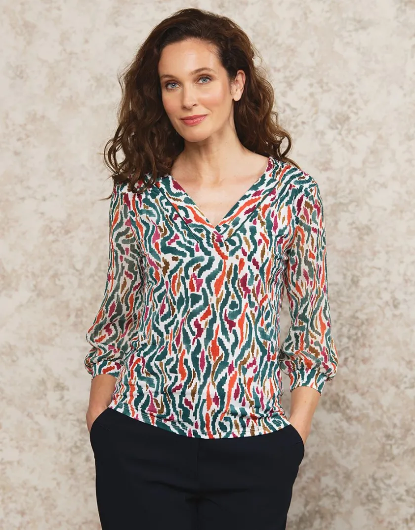 New Blouse verte imprimée Chemisiers & Blouses|Hauts