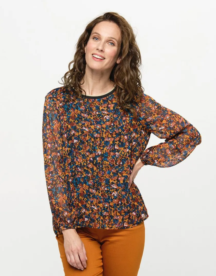 Outlet Blouse voile ocre Chemisiers & Blouses|Hauts