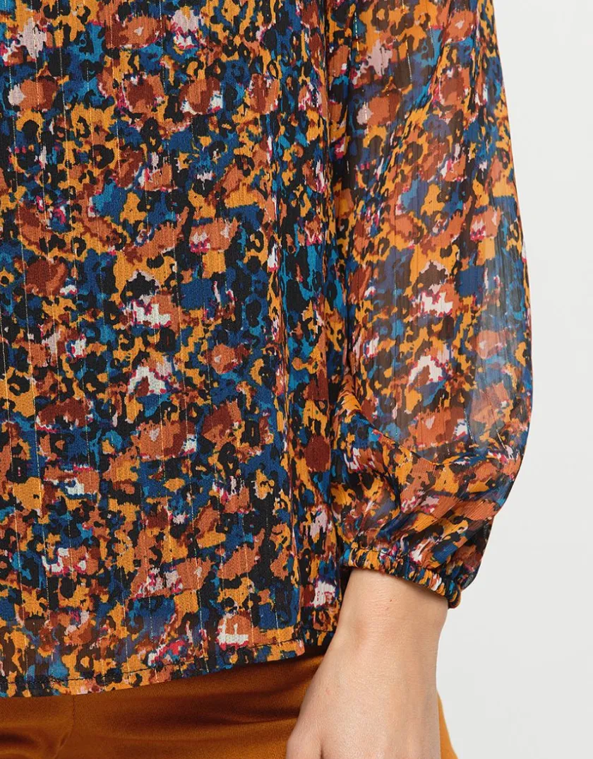 Outlet Blouse voile ocre Chemisiers & Blouses|Hauts