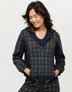 Clearance Blouson marine écossais Casual|Vestes
