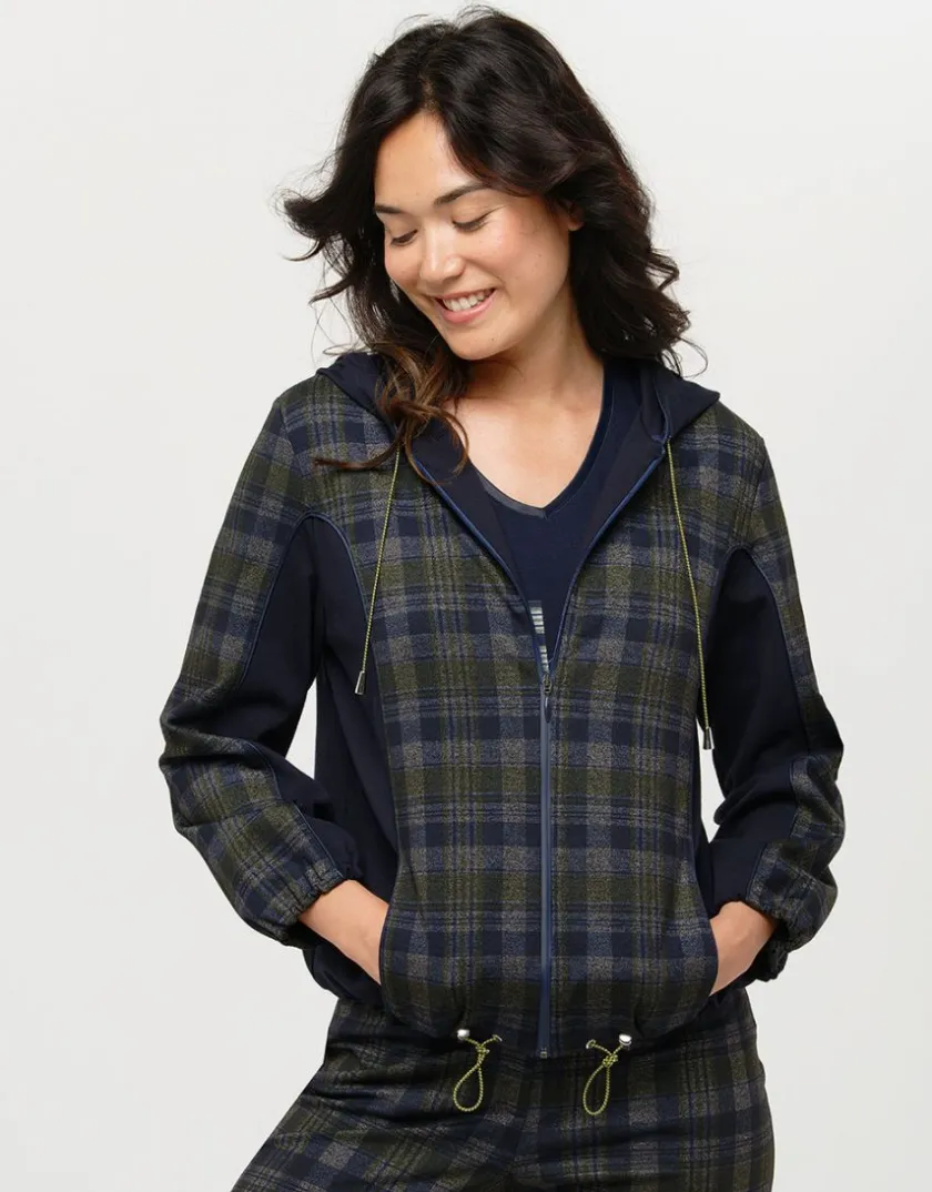 Clearance Blouson marine écossais Casual|Vestes