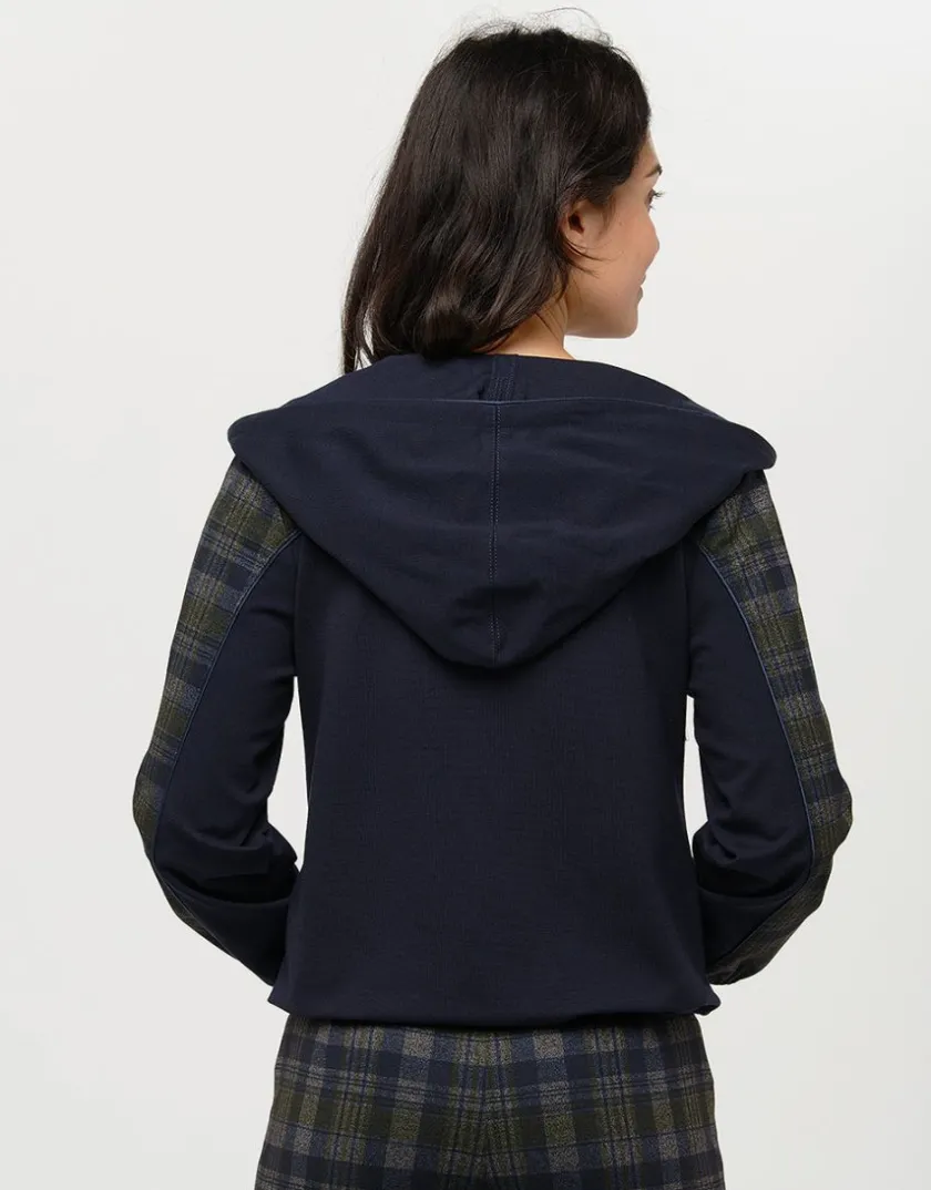 Clearance Blouson marine écossais Casual|Vestes