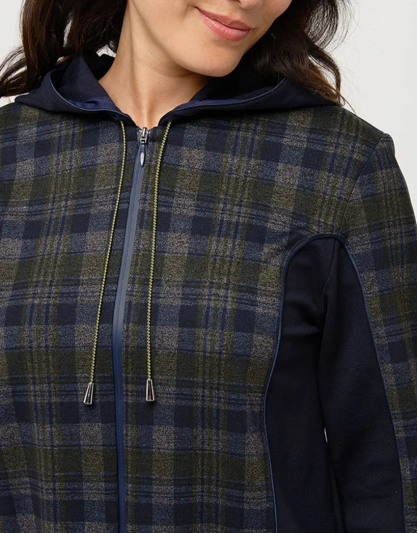 Clearance Blouson marine écossais Casual|Vestes