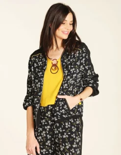 Clearance Bombers imprimé noir Casual|Vestes