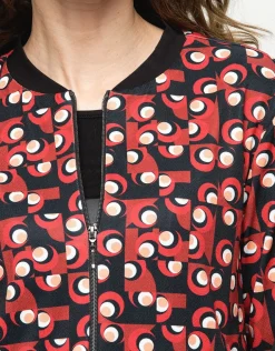 Fashion Bombers imprimé rouge Casual|Vestes