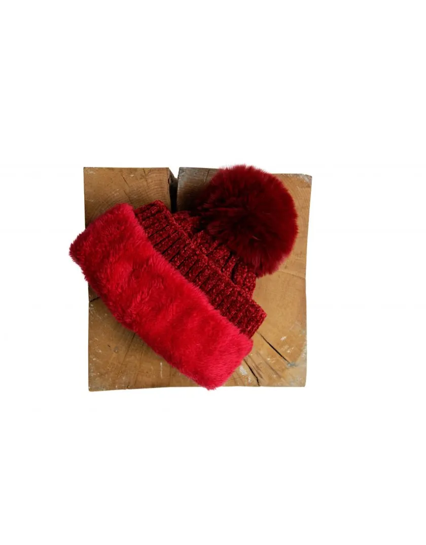 Clearance Bonnet pompon rouge Accessoires