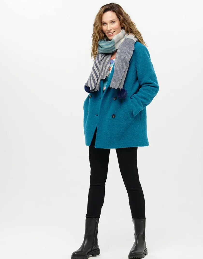 Sale Caban laine bleu canard Manteaux|Parkas