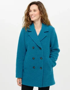 Sale Caban laine bleu canard Manteaux|Parkas