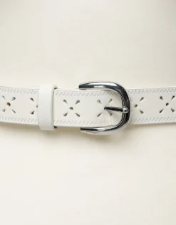 New Ceinture cuir écru Maroquinerie|Accessoires