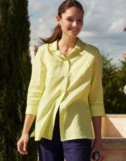 Fashion Chemise vert anis coton Chemisiers & Blouses|Hauts